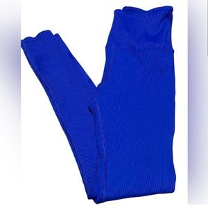 Carbon38 Ribbed Blue Leggings — Women’s S